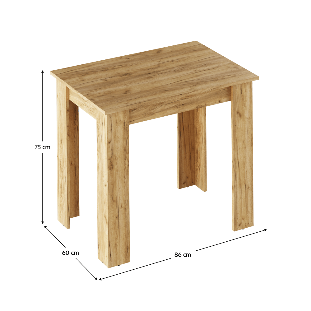 Masa dining, stejar artisan, 86x60 cm, TARINIO — imaginea 3