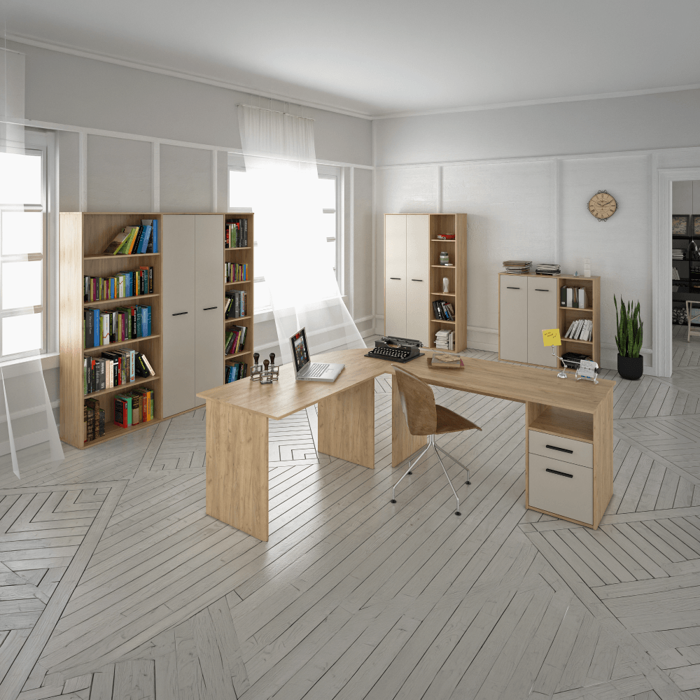 Masa PC de colt, stejar artizan/casmir, MAURUS NEW MA11 — imaginea 2