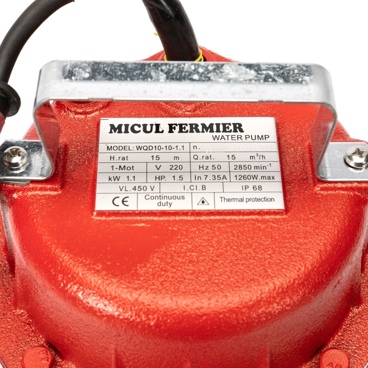 Pompa apa murdara micul fermier, 1.1 kw, debit maxim 15000 l/h, inaltime maxima de pompare 15m, corp pompa fonta — imaginea 4