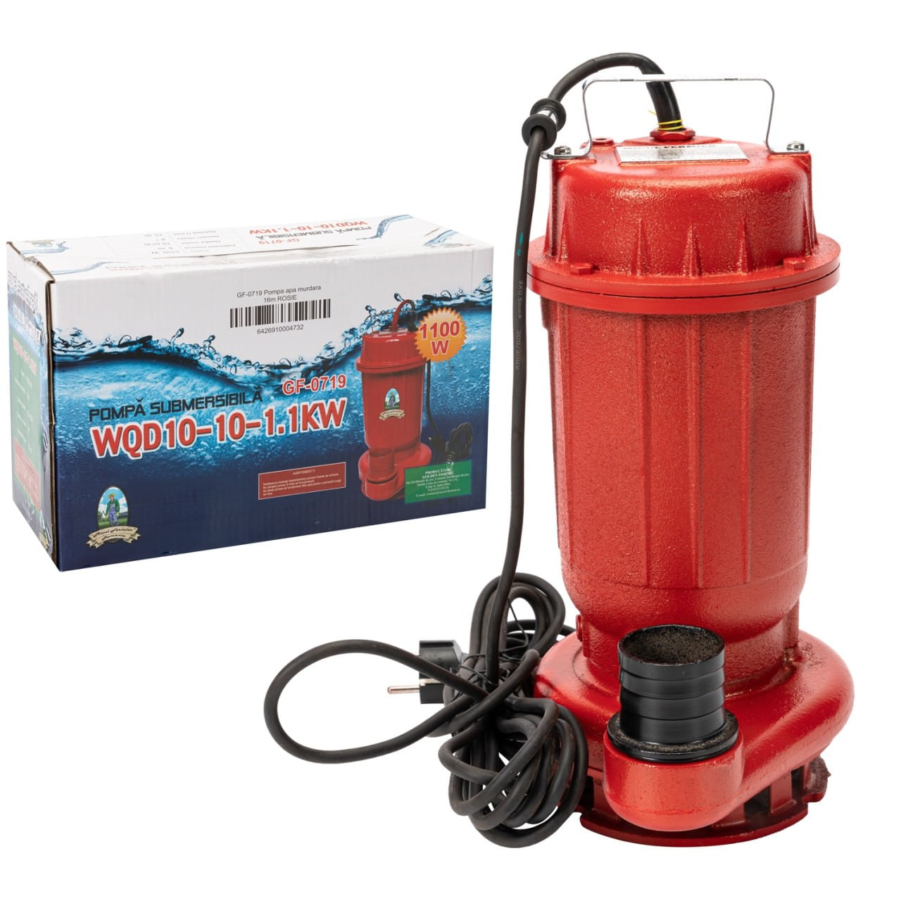 Pompa apa murdara micul fermier, 1.1 kw, debit maxim 15000 l/h, inaltime maxima de pompare 15m, corp pompa fonta — imaginea 5