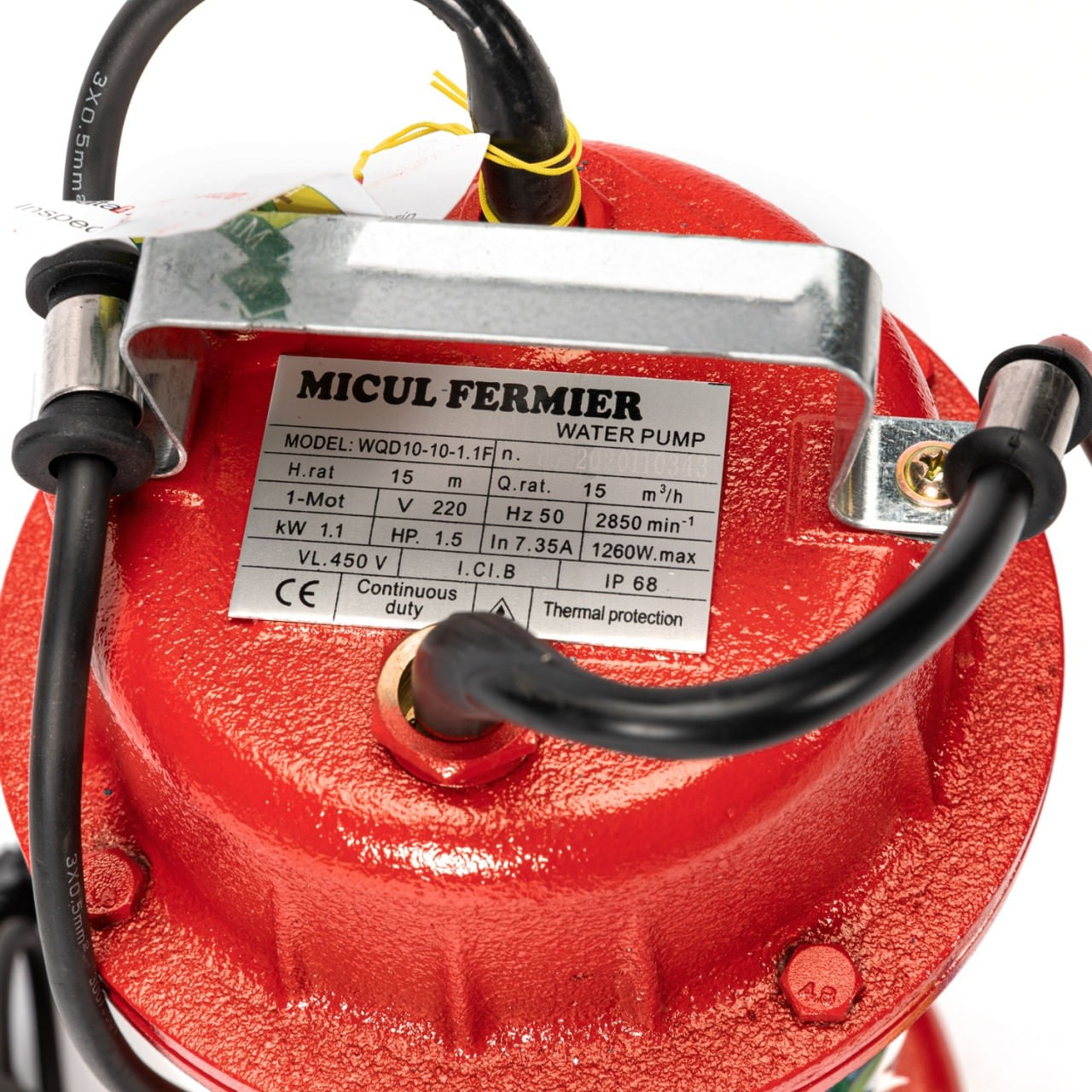 Pompa apa murdara micul fermier, 1.1 kw, debit maxim 15000 l/h, inaltime maxima de pompare 15 m, corp pompa fonta, cu pl — imaginea 6