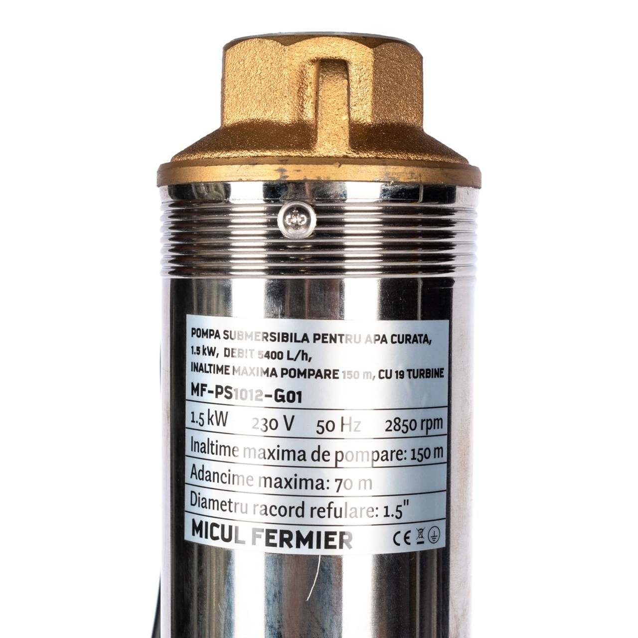 Pompa submersibila micul fermier, diametru 4", 1.5 kw, debit maxim 5400 l/h, inaltime maxima de pompare 150m, 19 turbine — imaginea 4