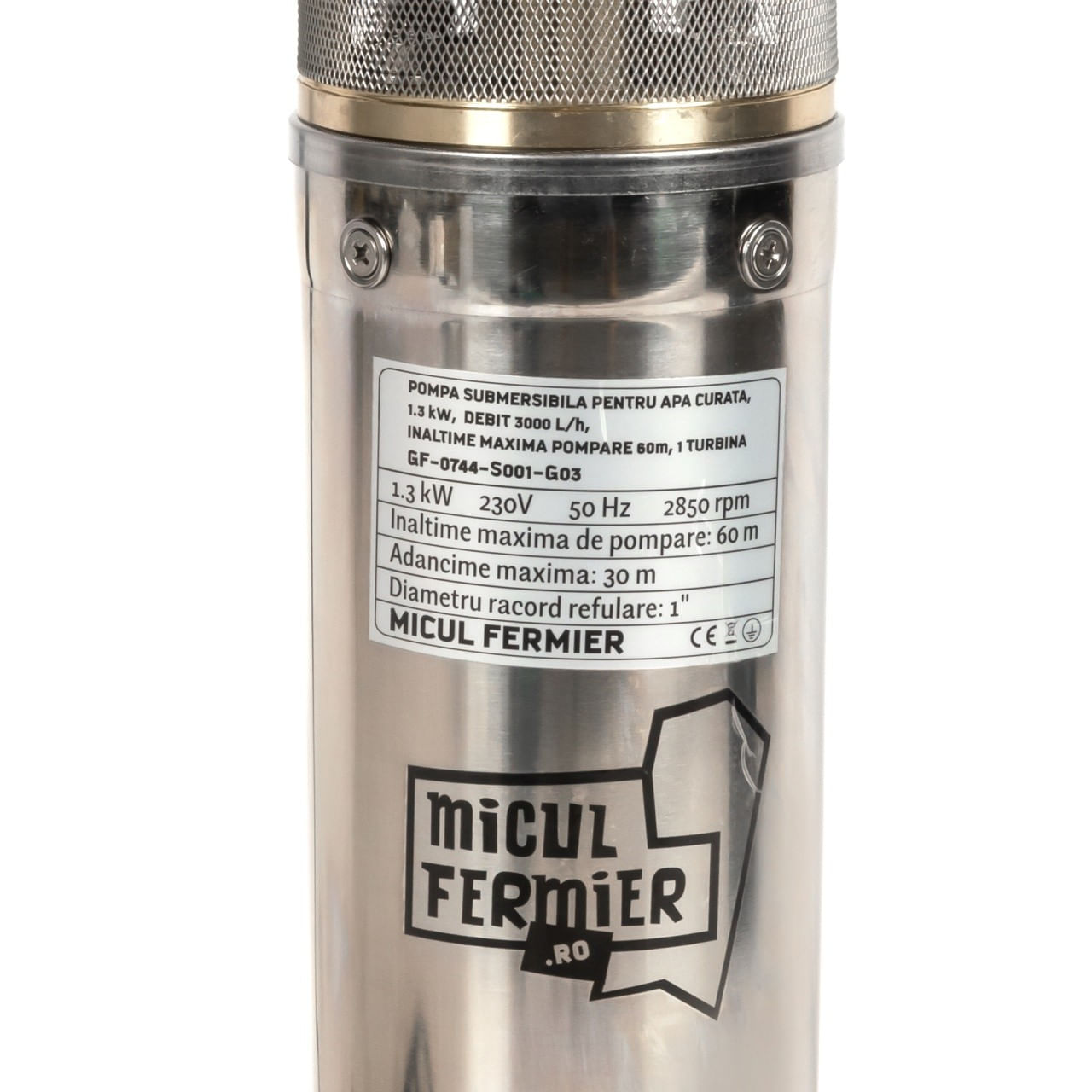 Pompa submersibila micul fermier, 1.3 kw, debit maxim 3000 l/h, inaltime maxima de pompare 60m, 1 turbina — imaginea 2