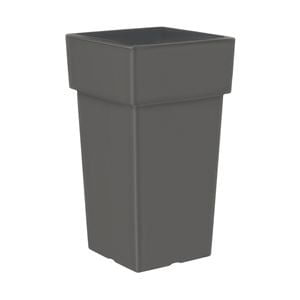 Ghiveci pătrat din plastic gri mat, 26L — imaginea 2
