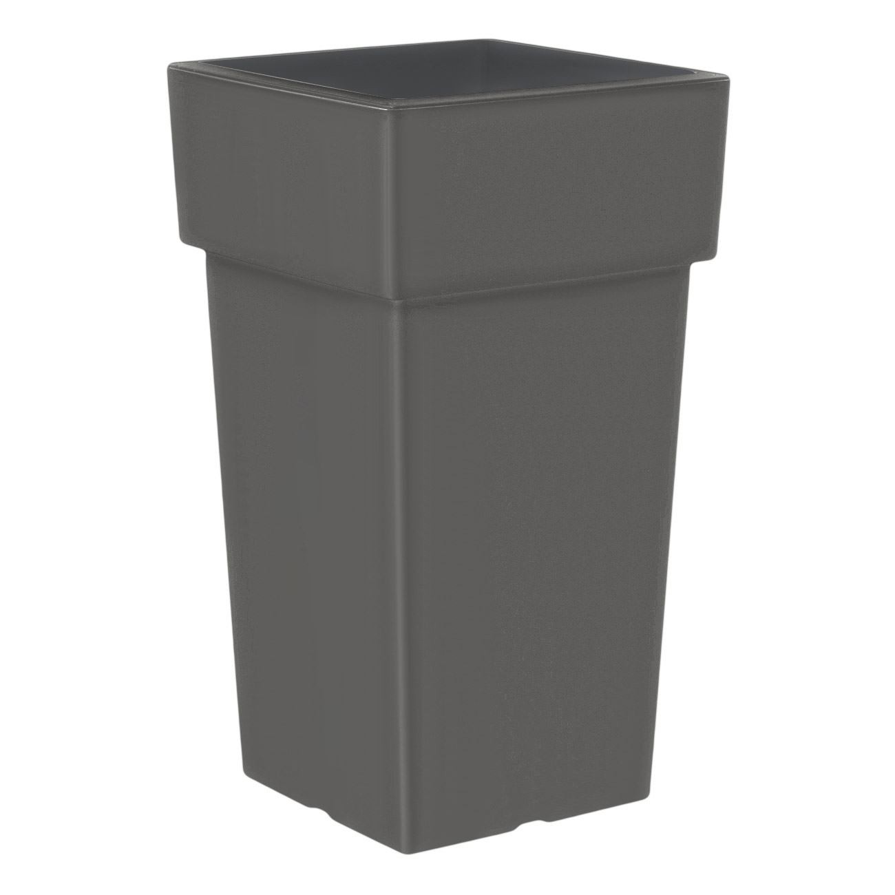 Ghiveci pătrat din plastic gri mat, 26L — imaginea 3