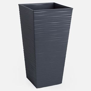 Ghiveci Flori Patrate Antracit cu Design Modern și Drenaj — imaginea 2