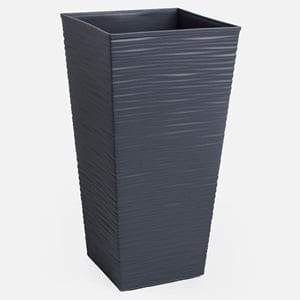 Ghiveci Flori Patrate Antracit cu Design Modern și Drenaj — imaginea 3