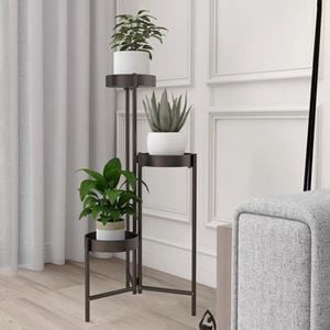 Suport Metalic Modern cu 3 Nivele pentru Ghivece de Flori — imaginea 2