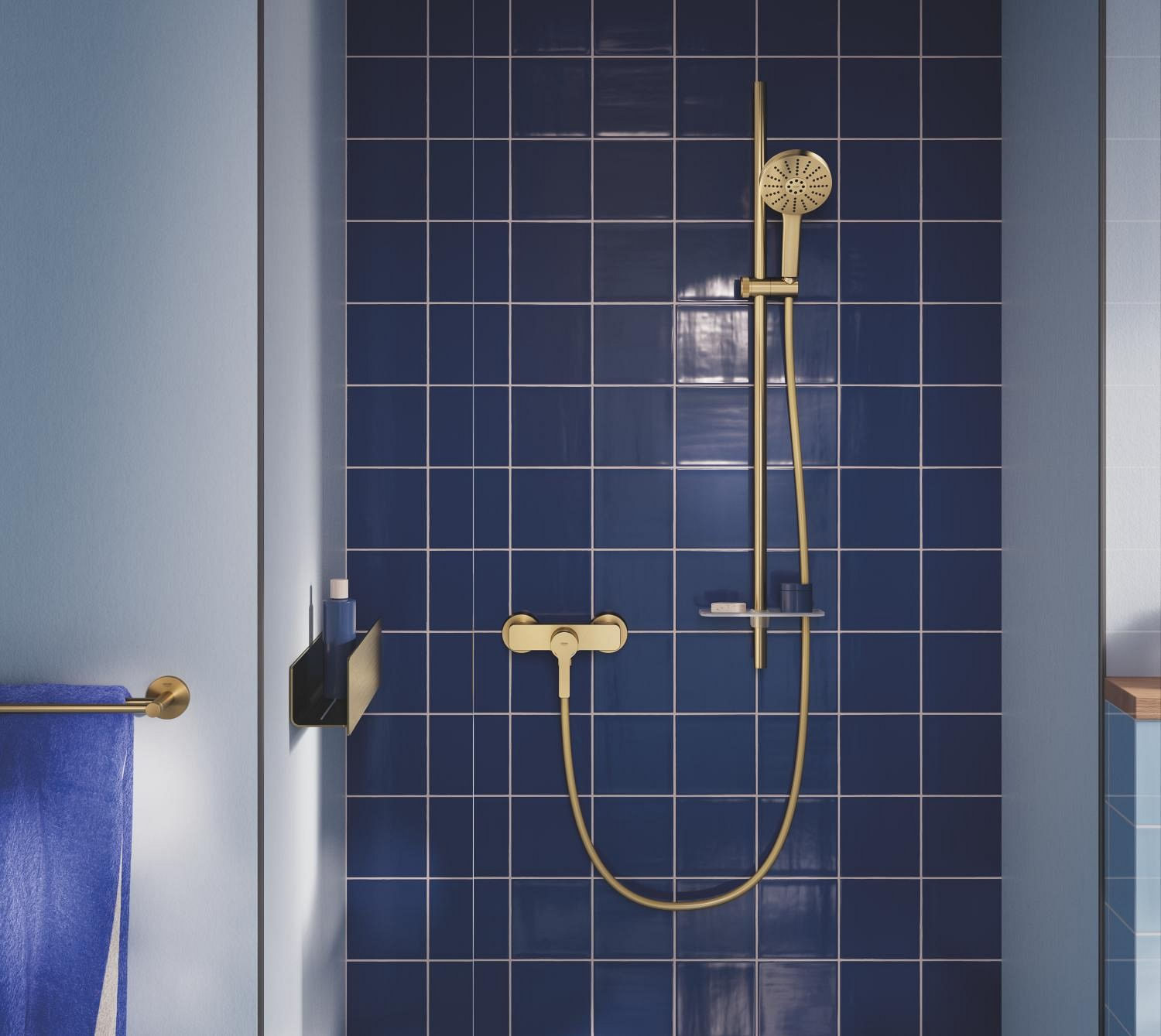 Baterie de dus Grohe 33865GN1, Lineare, aparenta, mat, auriu — imaginea 6
