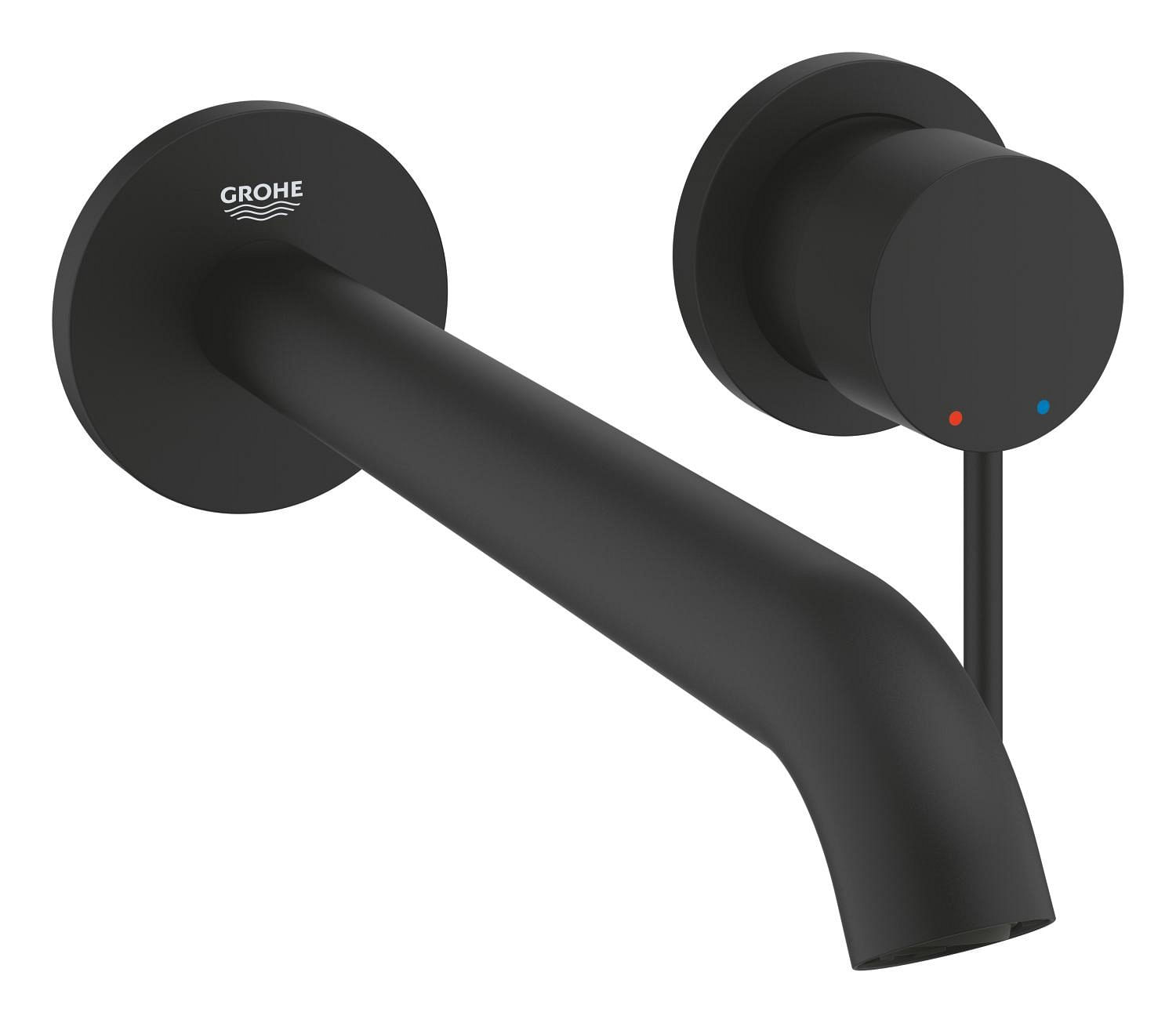 Baterie lavoar Grohe 29193KF1, Essence, pe perete, 230 mm, necesita valva, mat, negru — imaginea 4