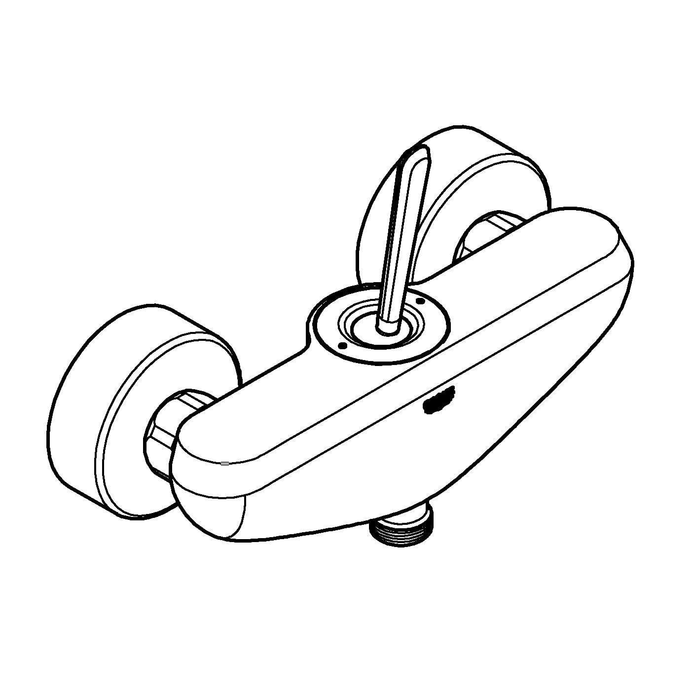 Baterie dus Grohe 23430LS0, Eurodisc Joy, 1/2'', aparenta, cartus ceramic, alb — imaginea 2