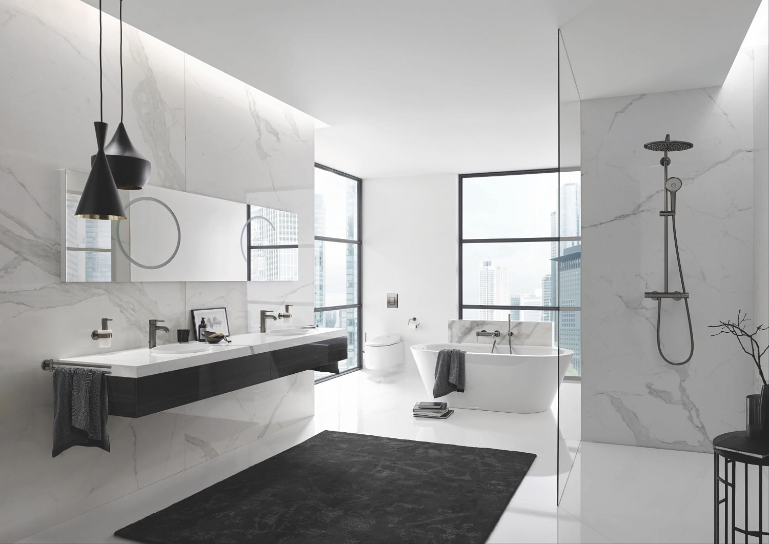 Baterie dus Grohe 25252AL1, Essence, 1/2'', aparenta, mat, grafit — imaginea 3