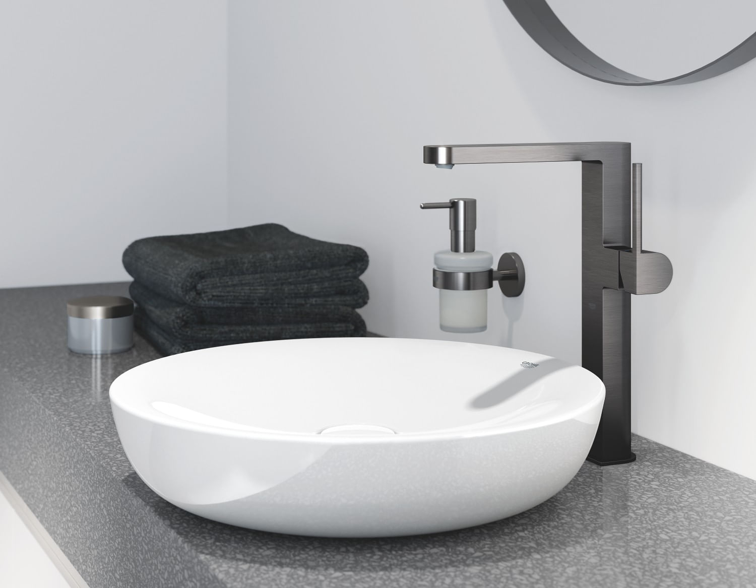Baterie lavoar Grohe 32618AL3, Plus, 3/8'', XL, 312 mm, mat, grafit — imaginea 7