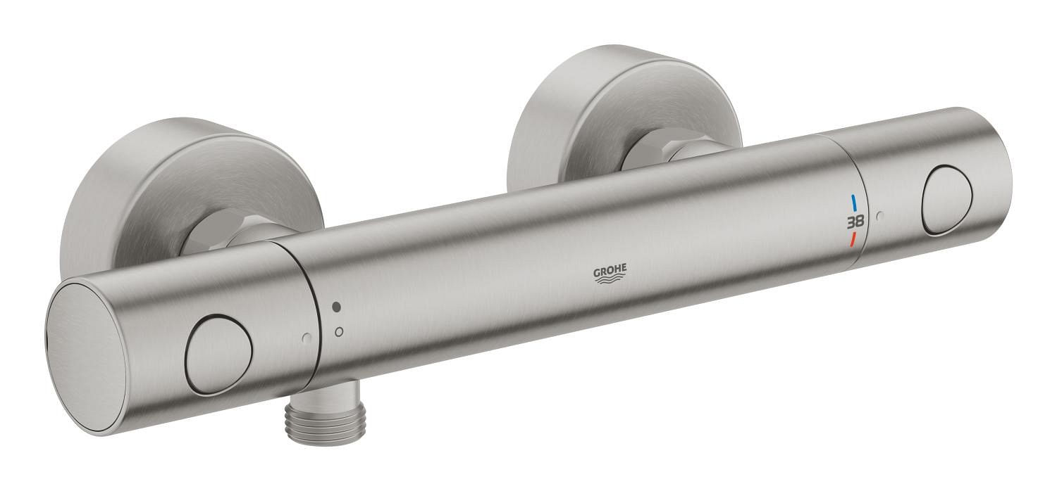 Baterie dus Grohe 34765DC0, Grohtherm 800, aparenta, termostat, mat, otel satinat — imaginea 2