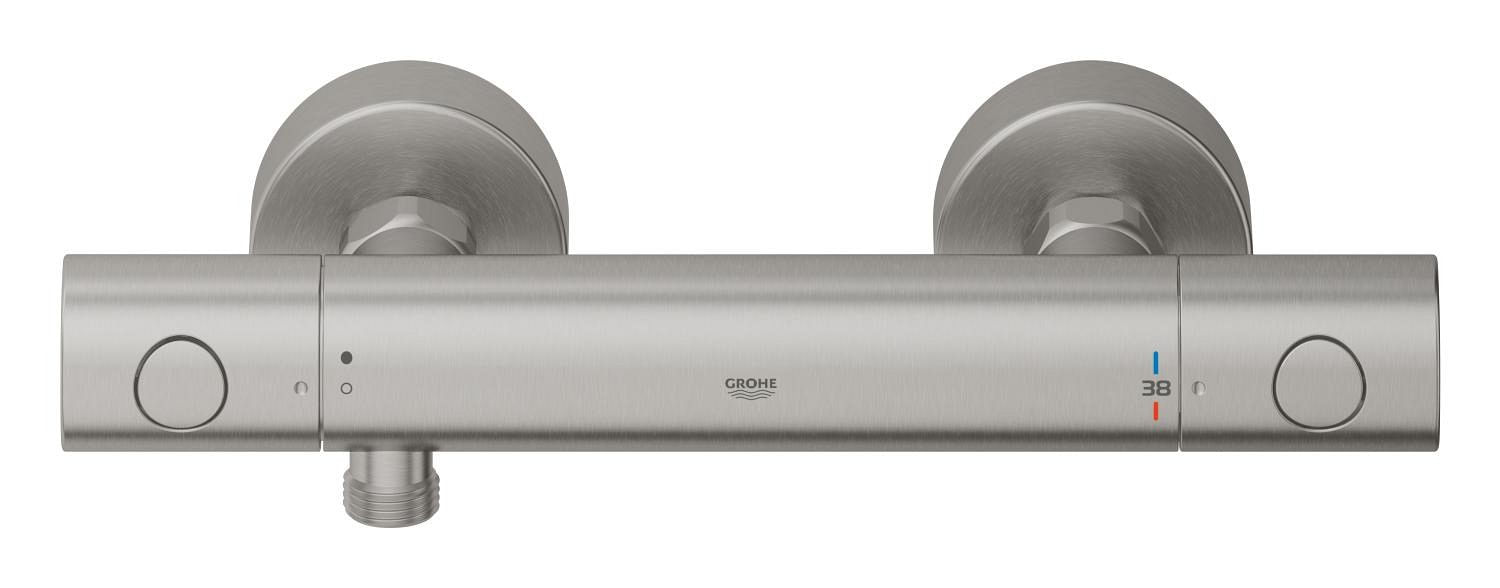 Baterie dus Grohe 34765DC0, Grohtherm 800, aparenta, termostat, mat, otel satinat — imaginea 3