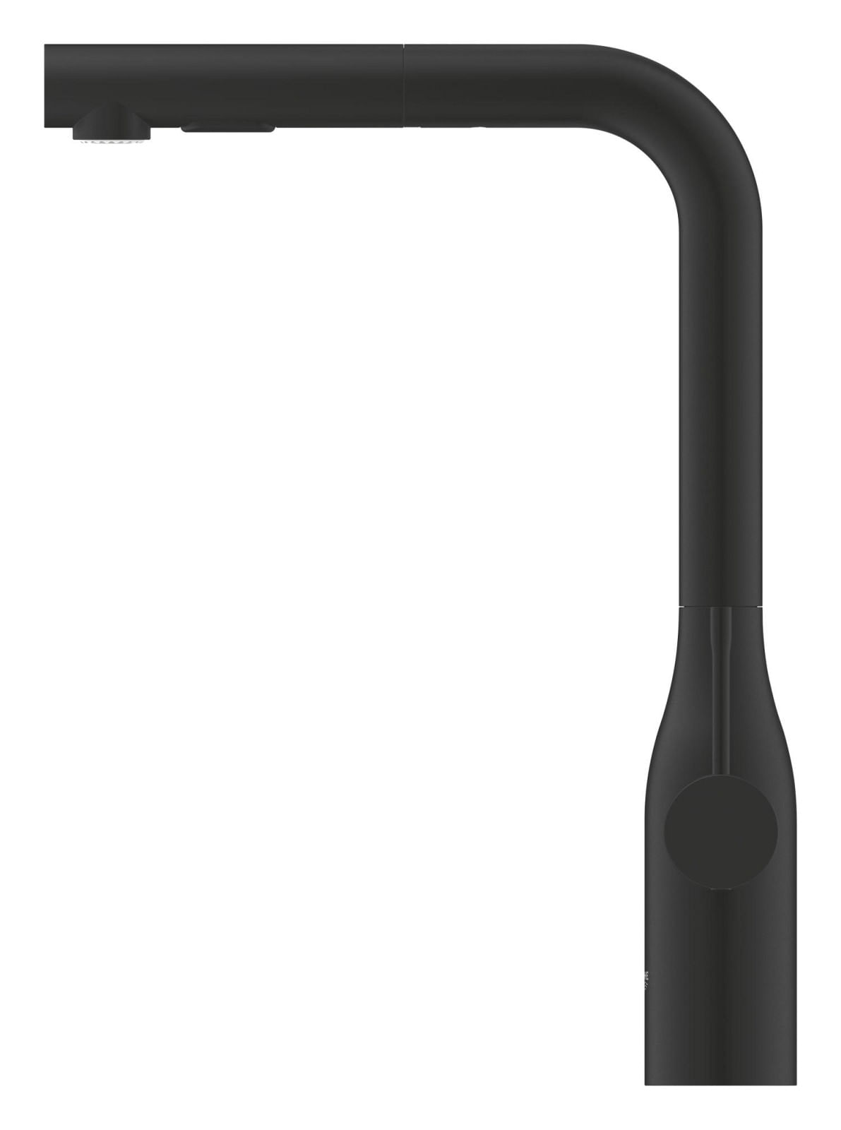 Baterie bucatarie Grohe 30432KF0, Accent, inalta, tip L, dus, mat, negru — imaginea 5