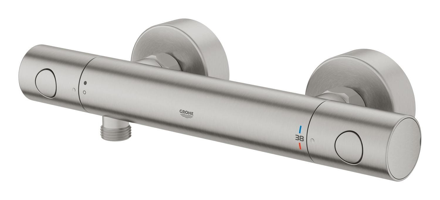 Baterie dus Grohe 34765DC0, Grohtherm 800, aparenta, termostat, mat, otel satinat — imaginea 6