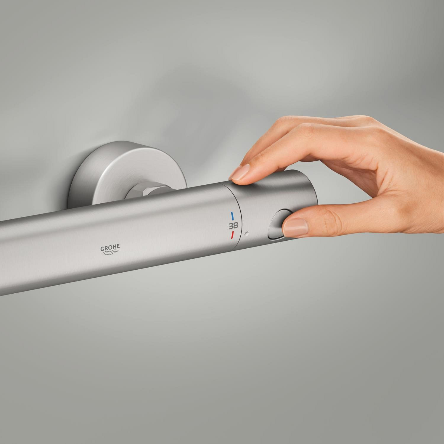 Baterie dus Grohe 34765DC0, Grohtherm 800, aparenta, termostat, mat, otel satinat — imaginea 7