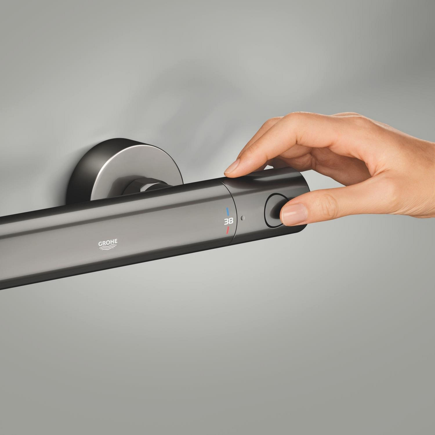 Baterie dus Grohe 34765A00, Grohtherm 800, aparenta, termostat, lucios, grafit — imaginea 5