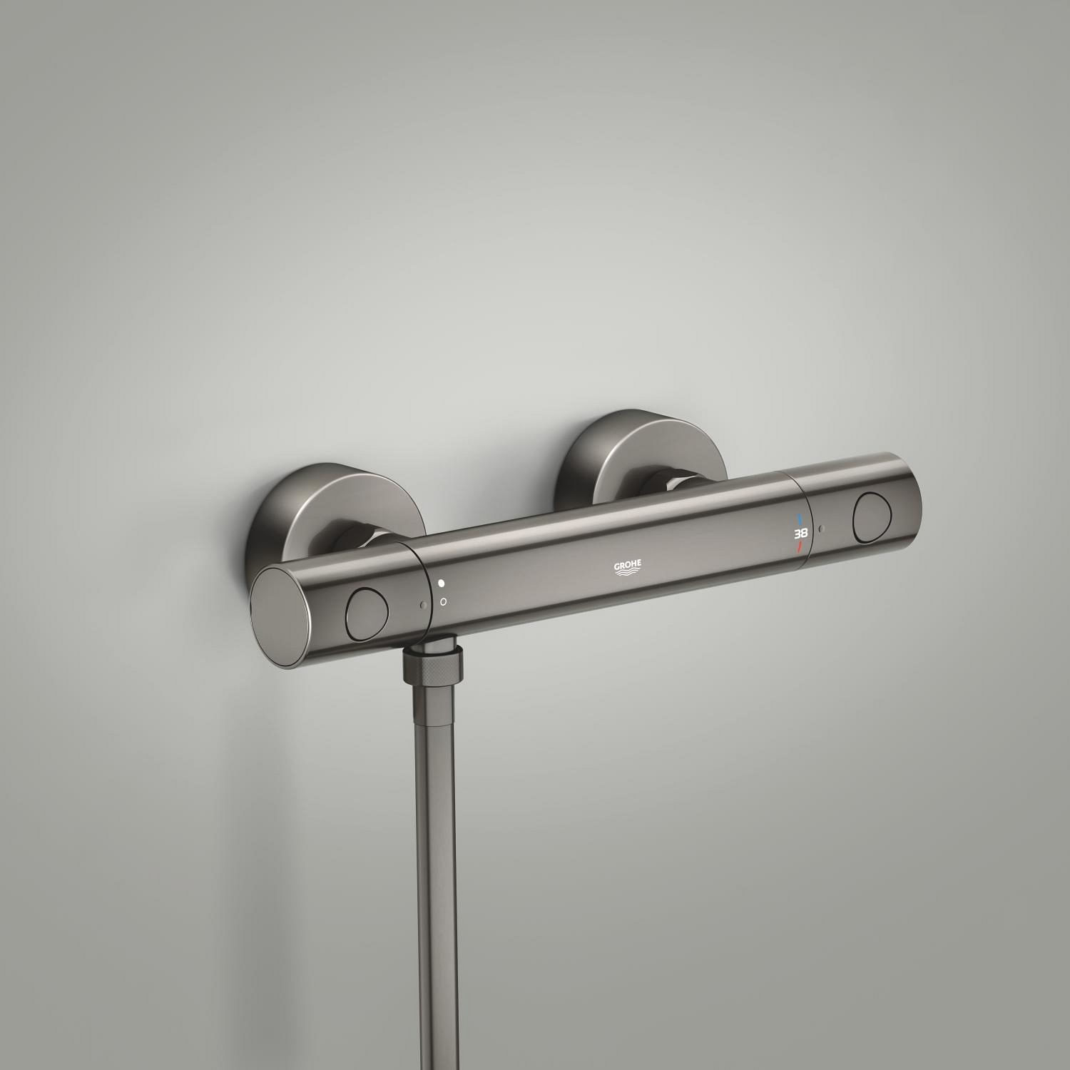 Baterie dus Grohe 34765A00, Grohtherm 800, aparenta, termostat, lucios, grafit — imaginea 7