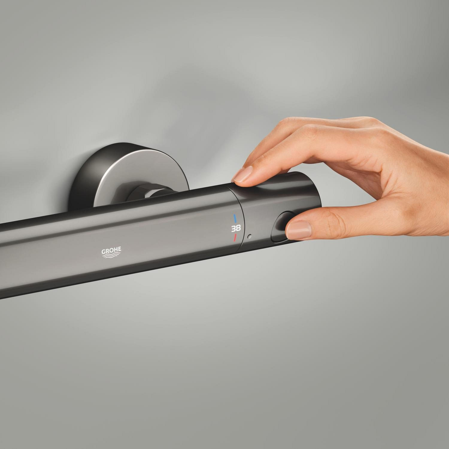 Baterie dus Grohe 34765A00, Grohtherm 800, aparenta, termostat, lucios, grafit — imaginea 9