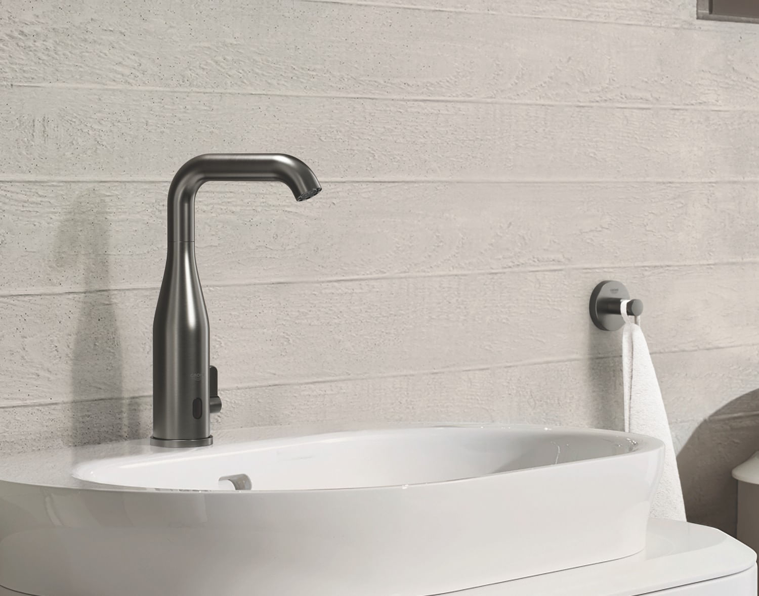Baterie lavoar cu senzor infrarosu Essence E Grohe 36445AL0, 3/8'', baterie 6V, mixare, 7 programe, dezinfectie — imaginea 6