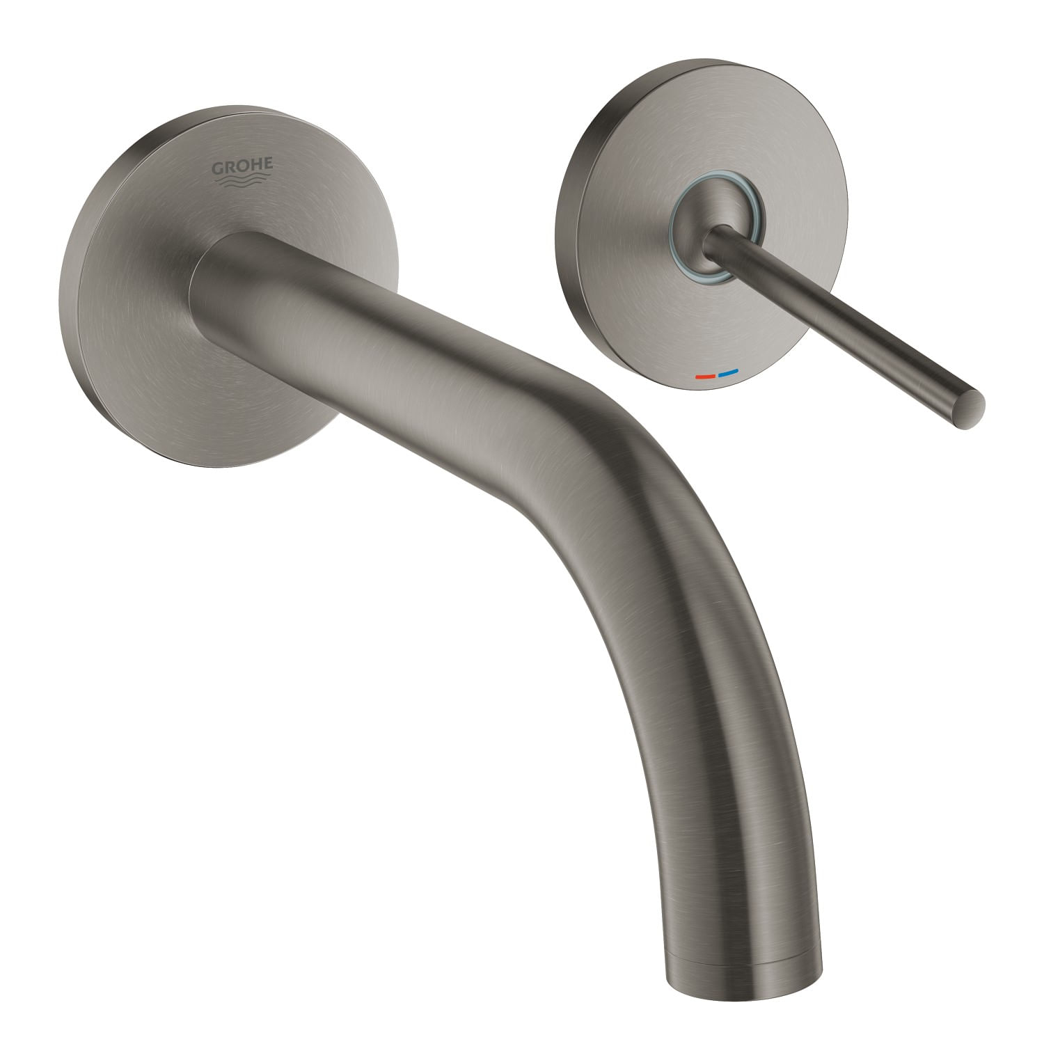 Baterie lavoar Grohe 19287AL3, Atrio, 1/2'', M, 185 mm, pe perete, monocomanda, necesita set fixare, mat, grafit — imaginea 4