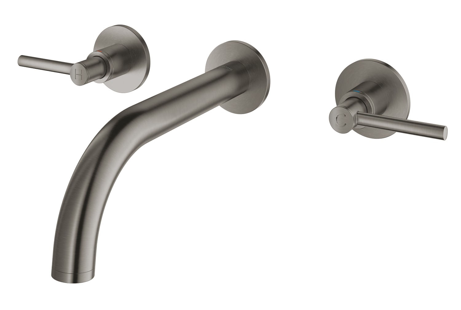Baterie lavoar Grohe 20169AL3, Atrio, 1/2", L, pe perete, dubla comanda, mat, grafit — imaginea 2
