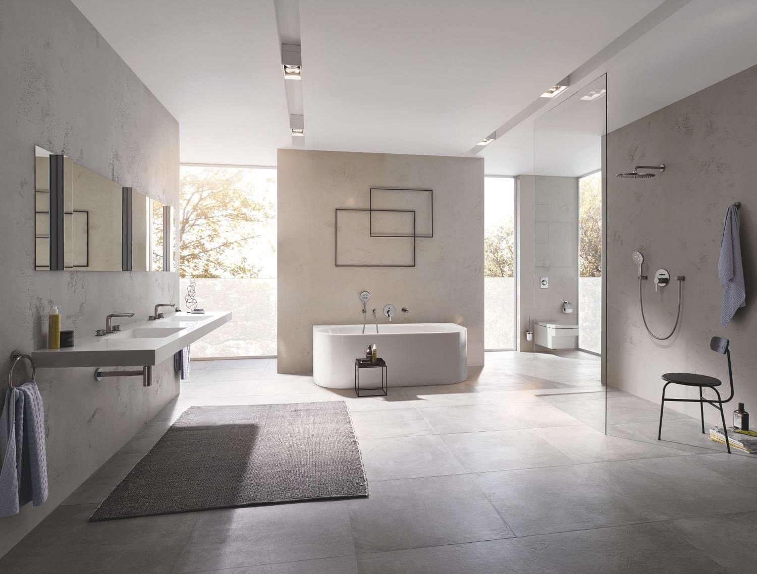 Baterie lavoar Grohe 20304AL1, Lineare, S, 120 mm, ventil, mat, grafit — imaginea 6