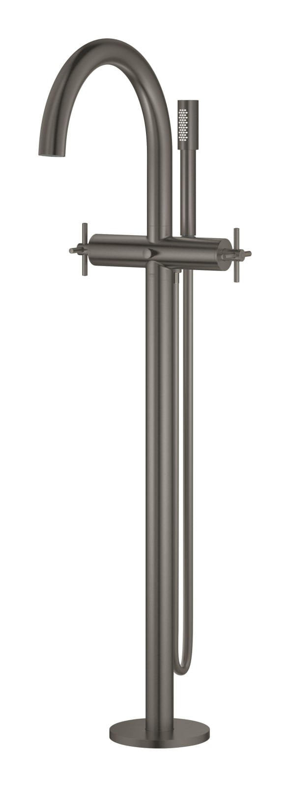 Baterie cada Grohe 25044AL3, Atrio, 1/2'', pe podea, set dus, necesita valva, mat, grafit — imaginea 2