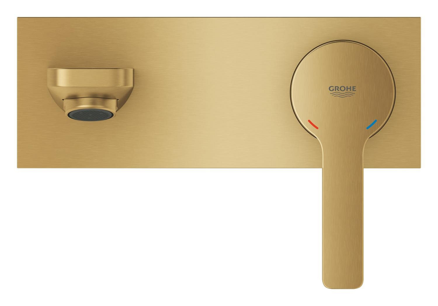Baterie lavoar Grohe 23444GN1, Lineare, pe perete, 207 mm, necesita valva, mat, auriu — imaginea 2