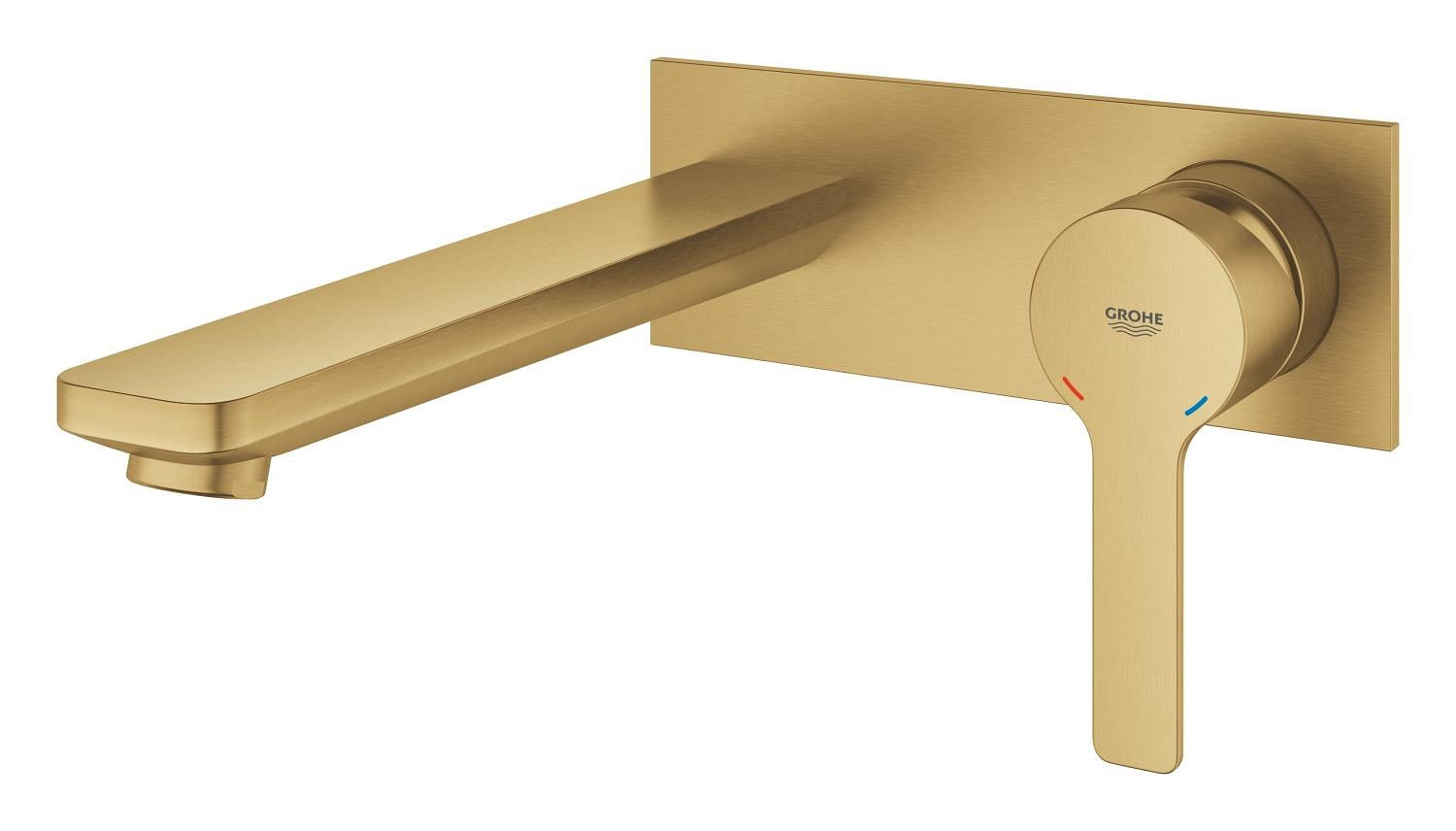 Baterie lavoar Grohe 23444GN1, Lineare, pe perete, 207 mm, necesita valva, mat, auriu — imaginea 4