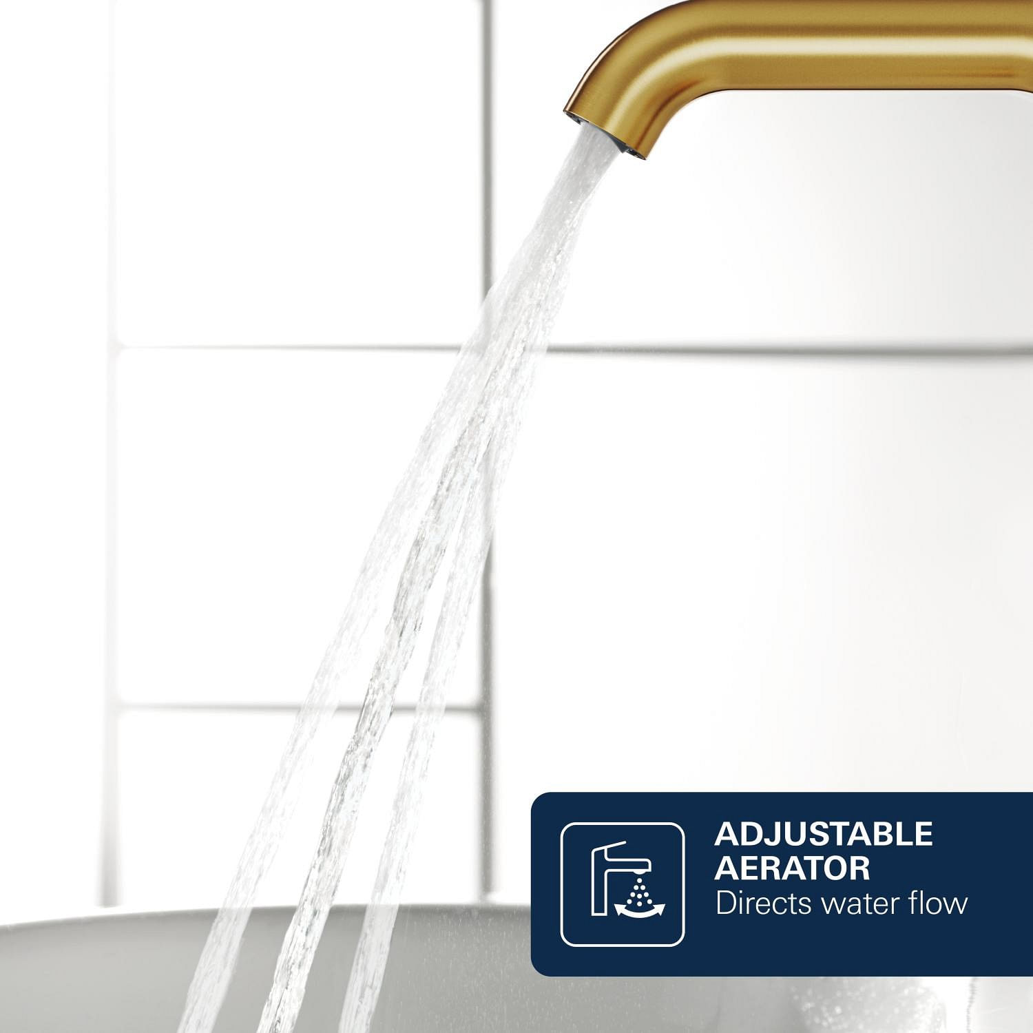 Baterie lavoar Grohe 23444GN1, Lineare, pe perete, 207 mm, necesita valva, mat, auriu — imaginea 8