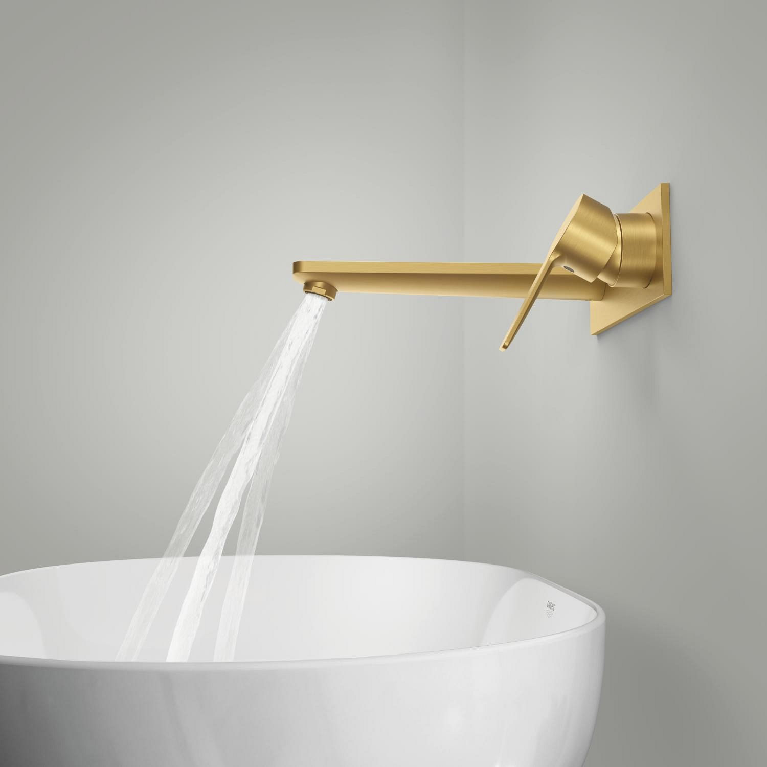 Baterie lavoar Grohe 23444GN1, Lineare, pe perete, 207 mm, necesita valva, mat, auriu — imaginea 10