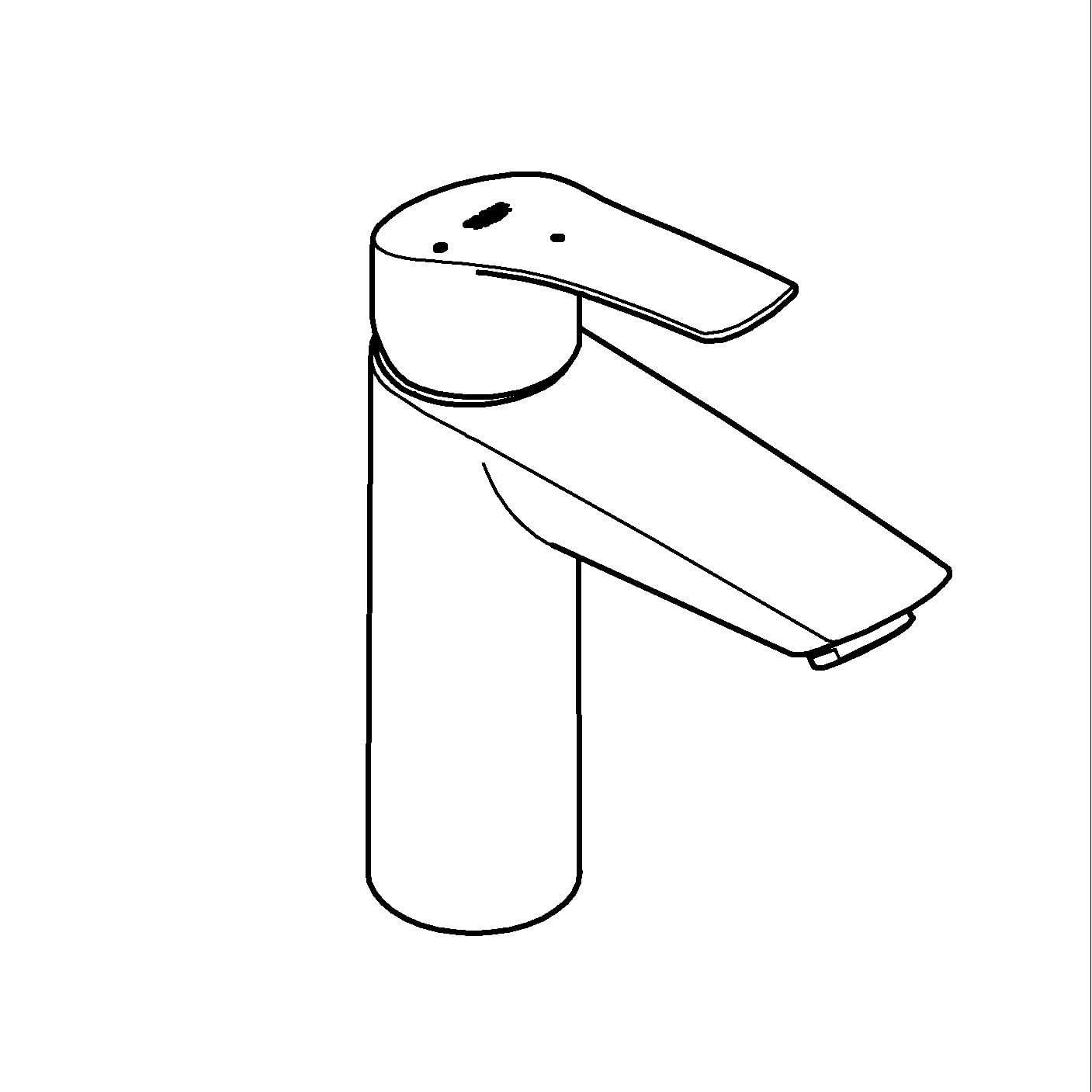 Baterie lavoar Grohe 23395243E, EuroSmart, M, 195 mm, ECO, mat, negru — imaginea 3