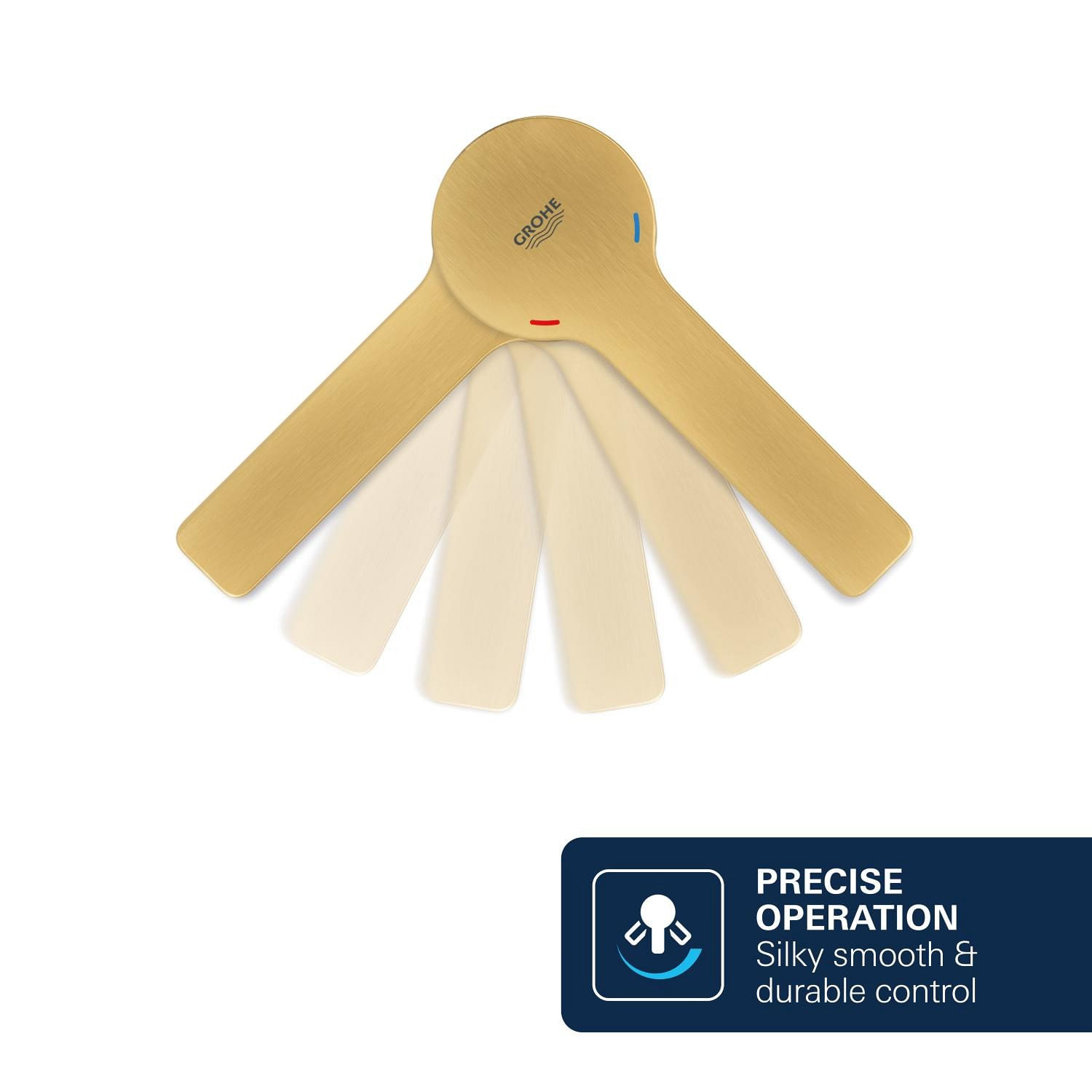 Baterie lavoar Grohe 23296GN1, Lineare, L, 252 mm, ventil, mat, auriu — imaginea 8
