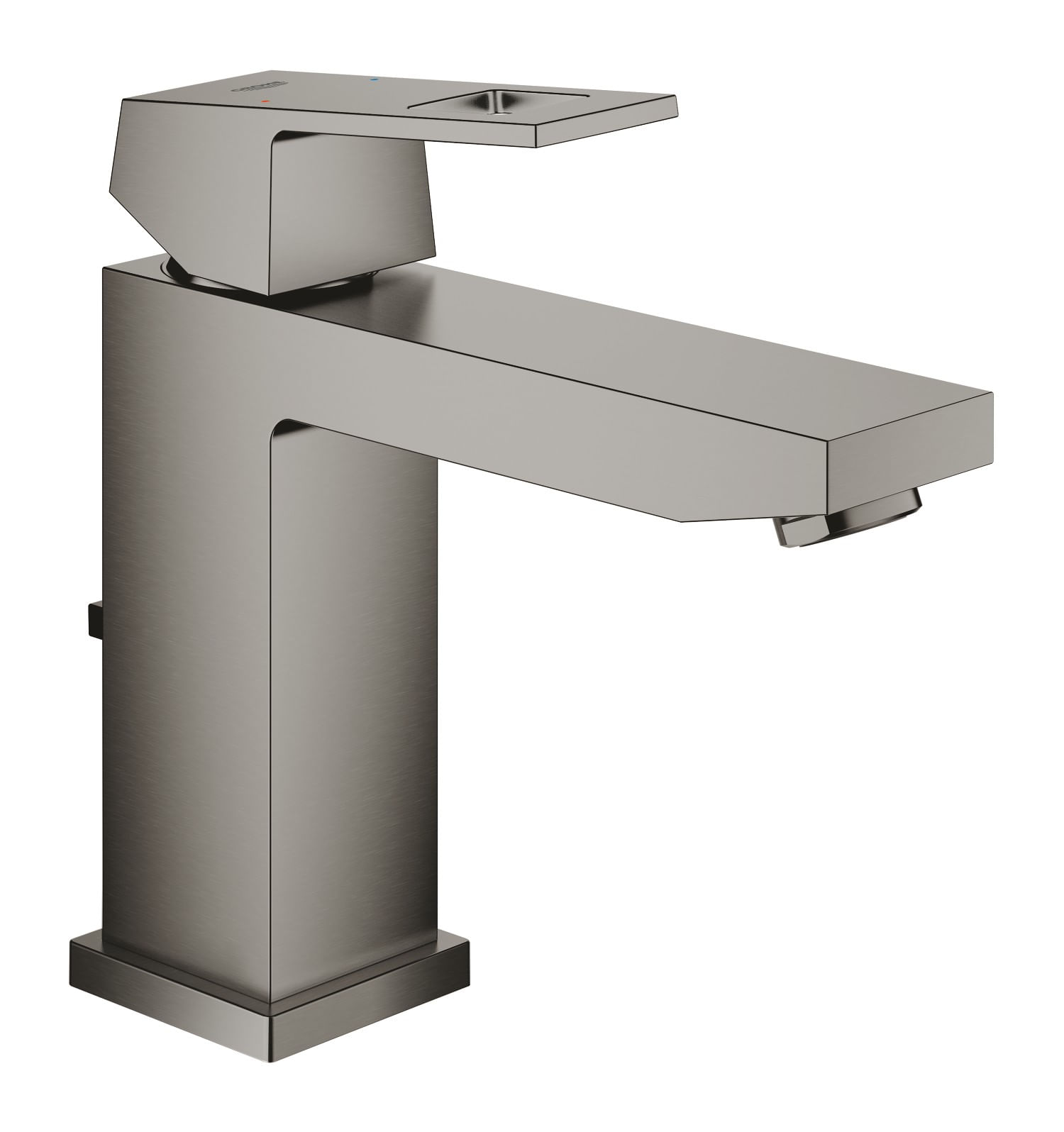 Baterie lavoar Grohe 23445AL0, Eurocube, 3/8'', marimea M, ventil cu tija, mat, grafit — imaginea 3