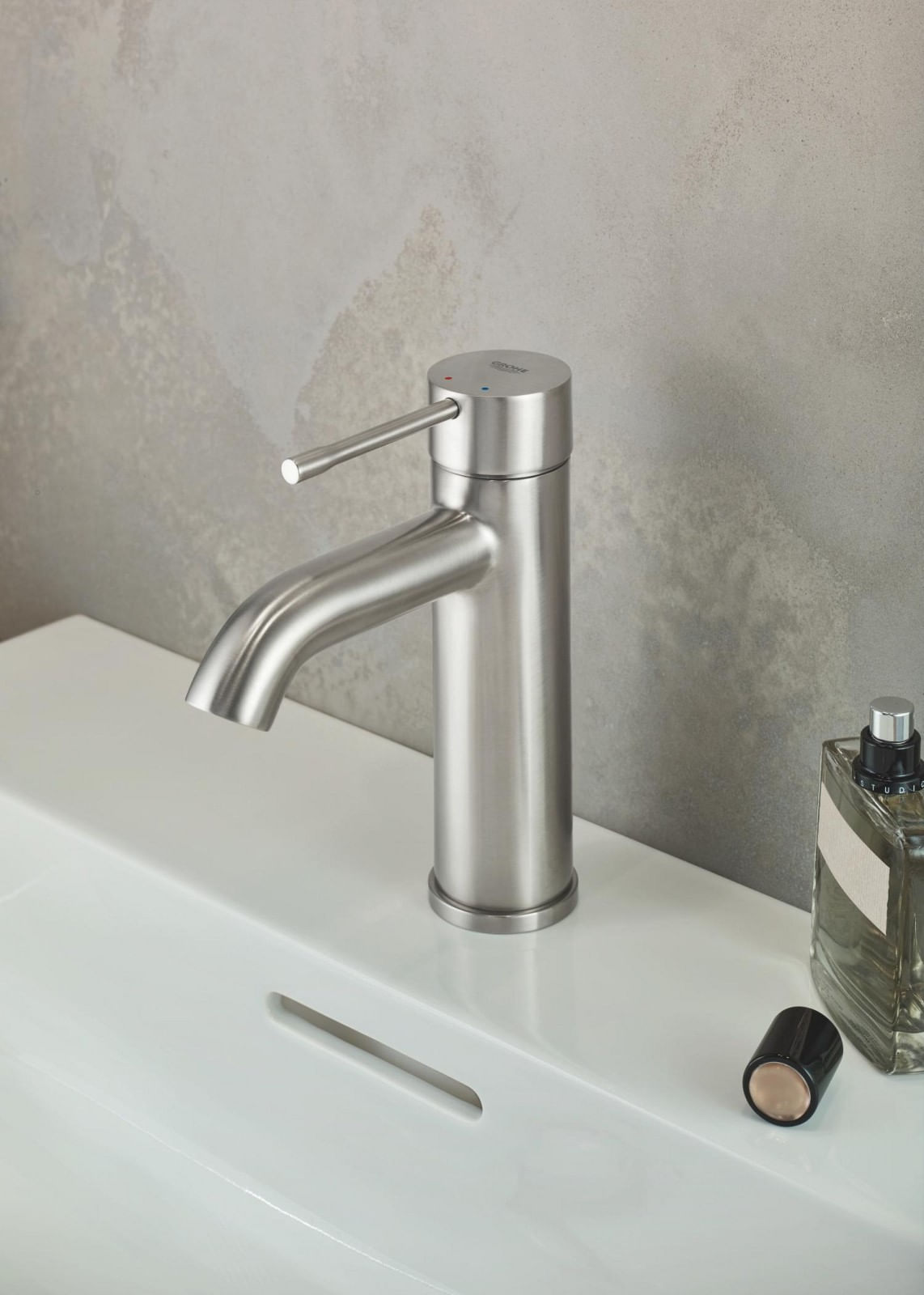 Baterie lavoar Grohe 24171DC1, Essence, S, 174 mm, ventil, mat, otel satinat — imaginea 7