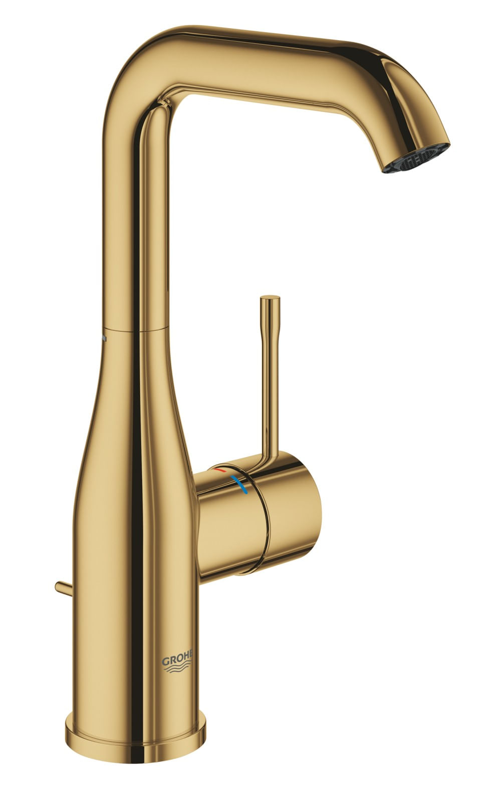 Baterie lavoar Grohe 24174GL1, Essence, 3/8'', marimea L, pivotanta, ventil cu tija, lucios, auriu — imaginea 2