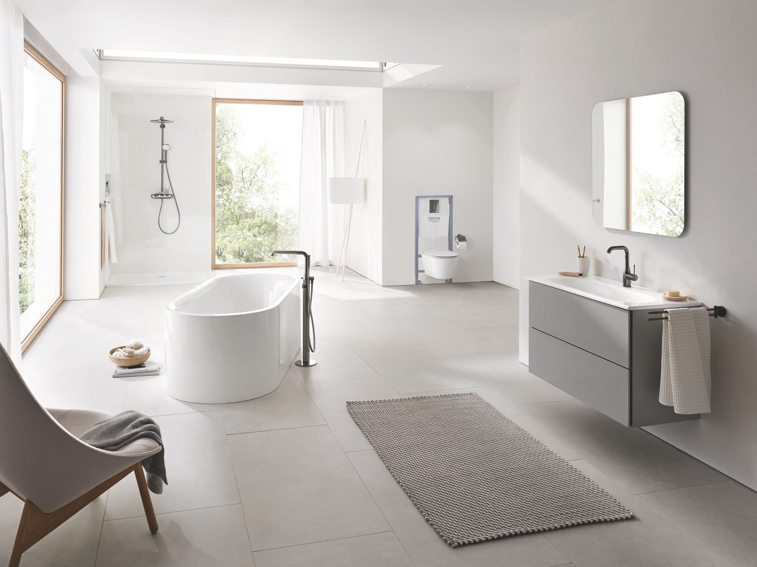 Baterie lavoar Grohe 24174A01, Essence, 3/8'', L, 244 mm, ventil, lucios, grafit — imaginea 7