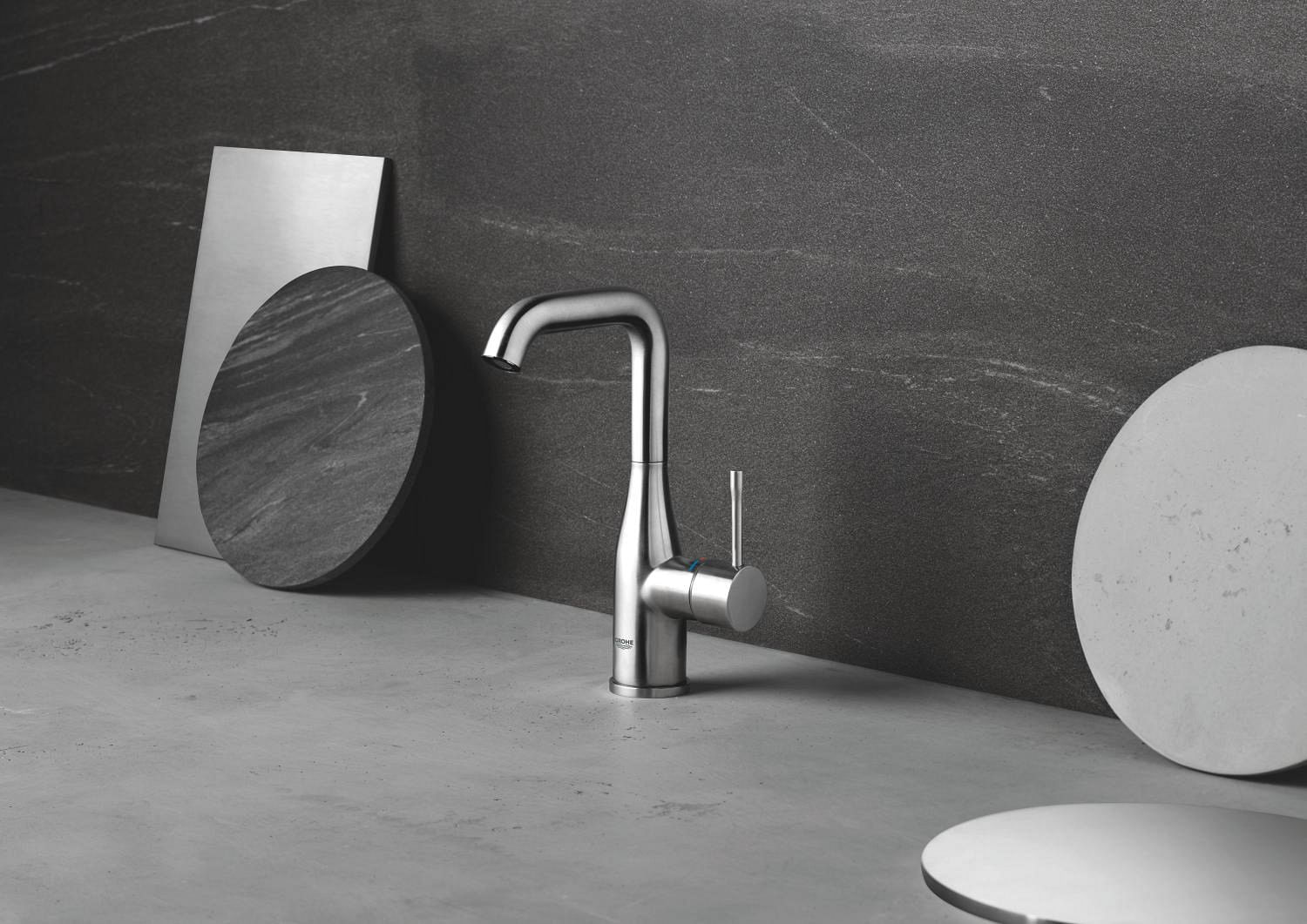 Baterie lavoar Grohe 24174DC1, Essence, L, 244 mm, ventil, mat, otel satinat — imaginea 8