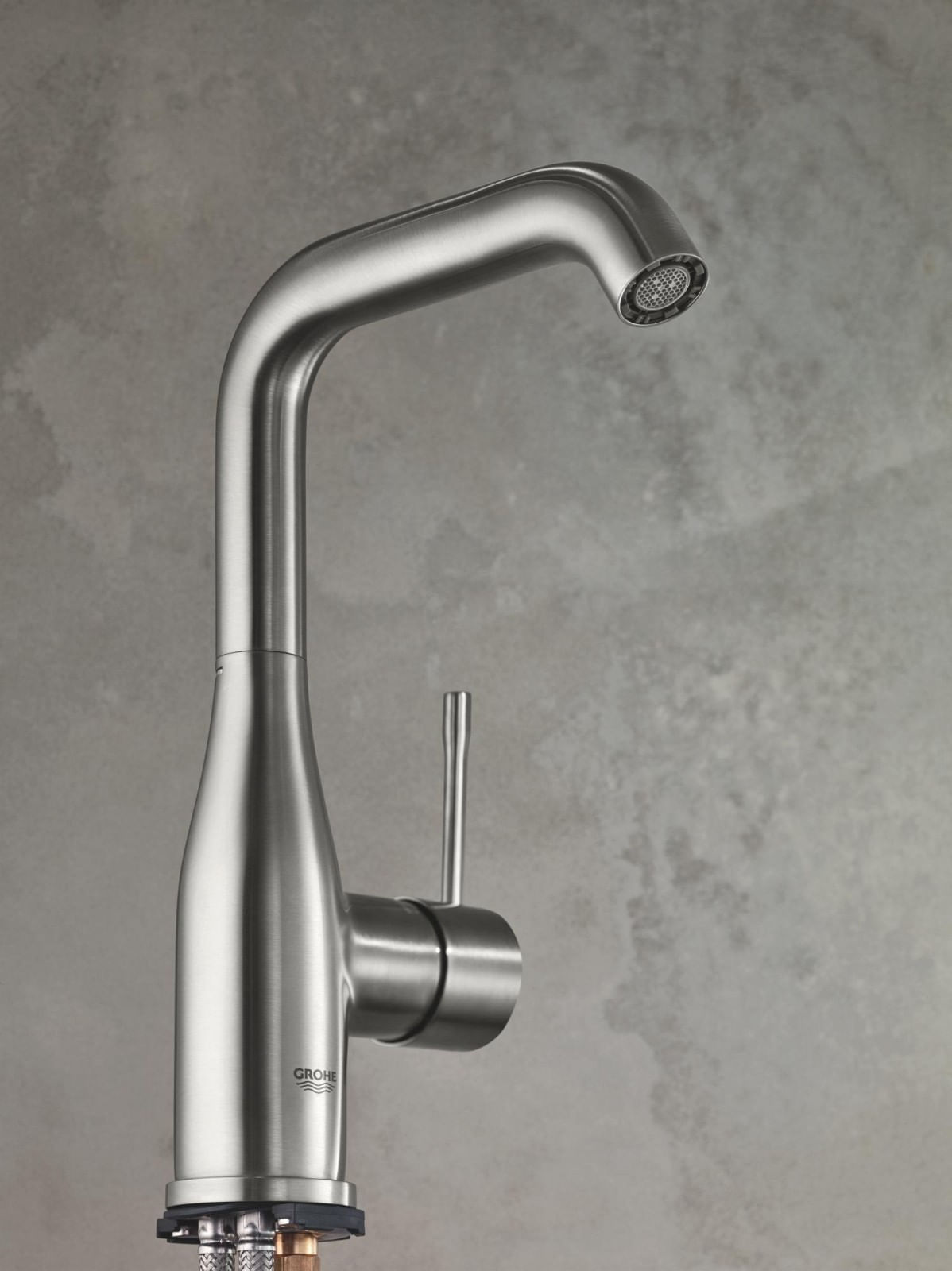 Baterie lavoar Grohe 24174DC1, Essence, L, 244 mm, ventil, mat, otel satinat — imaginea 11