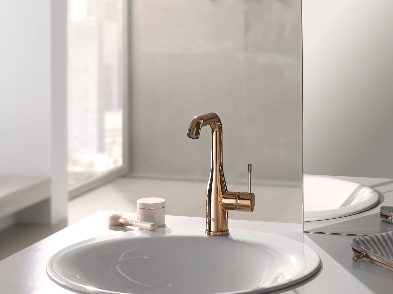 Baterie lavoar Grohe 32628DA1, Essence, 3/8'', L, 244 mm, ventil, lucios, cupru — imaginea 4