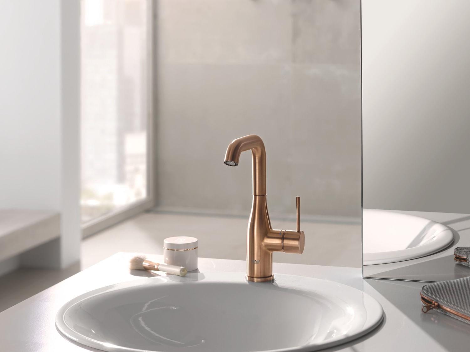 Baterie lavoar Grohe 32628DL1, Essence, 3/8'', marimea L, pivotanta, ventil, mat, cupru — imaginea 3