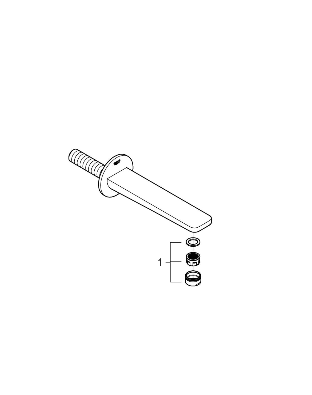 Pipa cada Grohe 13383AL1, Lineare, 1/2'', 170 mm, mat, grafit — imaginea 2