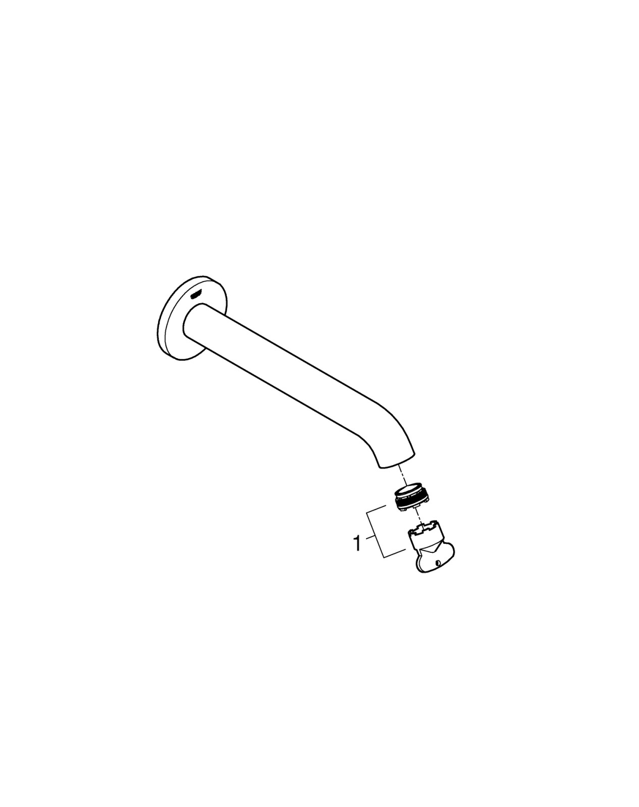 Pipa cada Grohe 13449AL1, Essence, 1/2'', universala, 230 mm, mat, grafit — imaginea 4