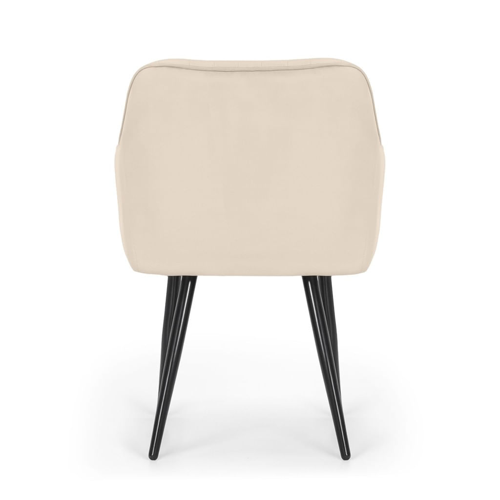 Set 2 scaune dining tapitate din velur Florence, 55x58x82 cm, maxim 120 kg, bej — imaginea 4