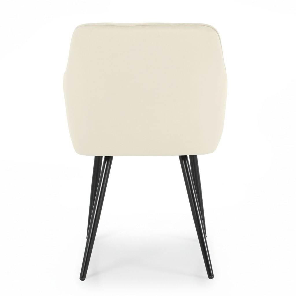 Set 2 scaune dining tapitate din catifea Diamante, 55x58x83 cm, maxim 120 kg, crem — imaginea 2