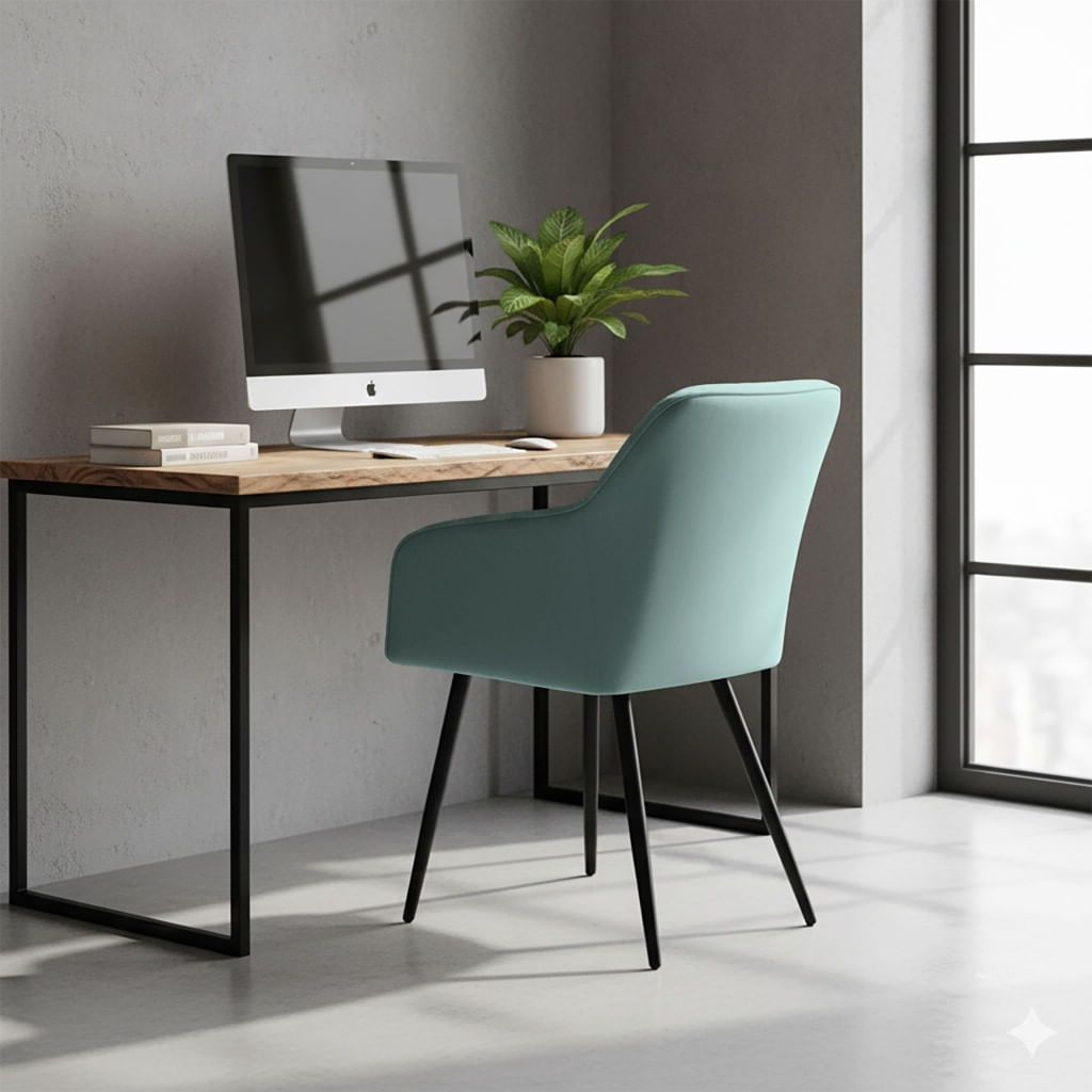 Set 2 scaune dining tapitate din catifea Diamante, 55x58x83 cm, maxim 120 kg, turcoaz — imaginea 3