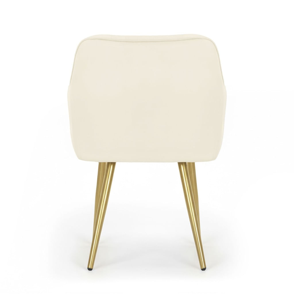 Set 2 scaune dining tapitate din velur Florence, 55x58x82 cm, maxim 120 kg, crem — imaginea 4